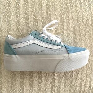 Baby Blue Platform Vans Size 7 Womens